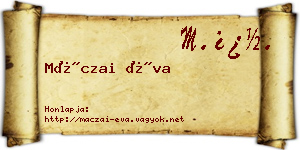 Máczai Éva névjegykártya